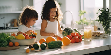 Kids food. Children's healthy food. Cozy breakfast, dinner. Food for babyの素材