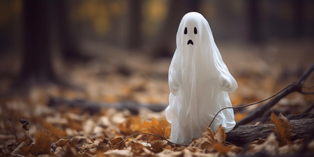 Halloween ghost. Happy Halloween background. Scary Lantern. All saints day. Day of Deathの素材