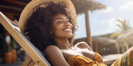 Woman on beachの素材