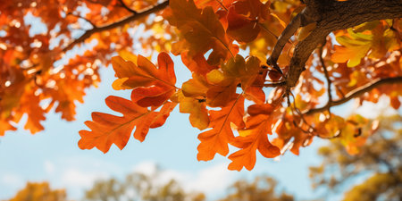 Cozy Autumn backdrop. Falling leaves backdrop. Park, nature, outdoor. Decoration Halloween backgroundの素材