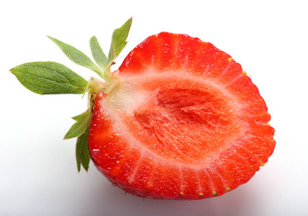strawberry cut into halvesの写真素材