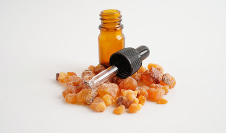 Frankincense or olibanum aromatic resin used in incense and perfumes.の写真素材