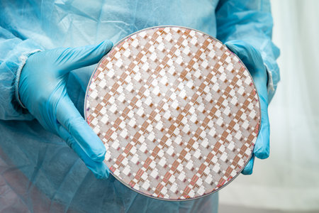 Silicon wafer for manufacturing semiconductor of integrated circuit.の写真素材