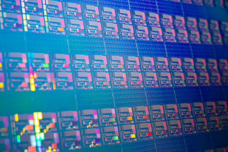 Silicon wafer for manufacturing semiconductor of integrated circuit.の写真素材