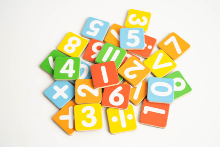 Math number isolated on white background with clipping path, mathematics learning course.