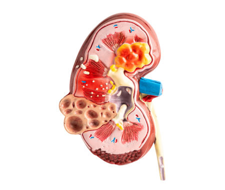Model of human kidney isolated on white background with clipping path, Chronic Kidney Disease CKD.