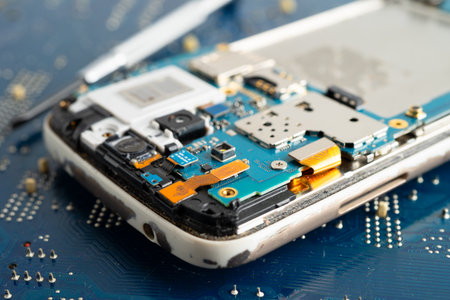 Repairing and upgrade circuit mainboard of notebook, electronic, computer hardware and technology.