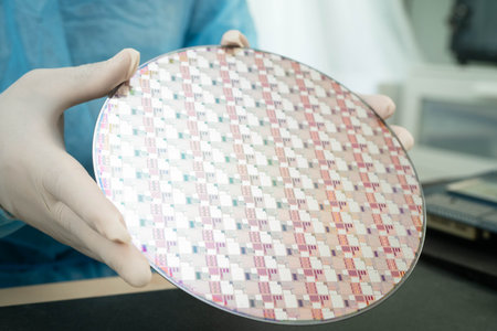 Silicon wafer for manufacturing semiconductor of integrated circuit.