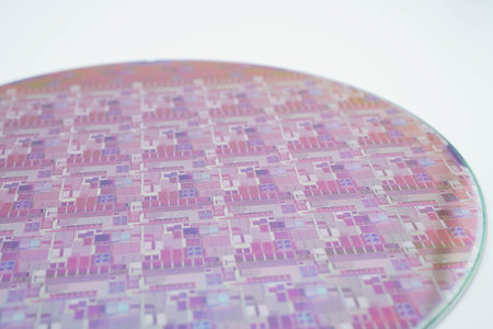 Silicon wafer for manufacturing semiconductor of integrated circuit.の写真素材