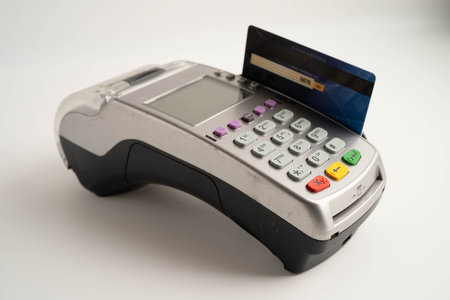 Payment POS terminal for finance and shopping business and technology.の写真素材