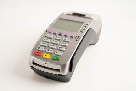Payment POS terminal for finance and shopping business and technology.の写真素材