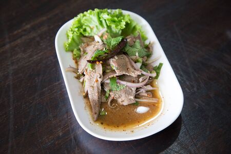 Cooked Liver in Spicy Condiment - Thai food
