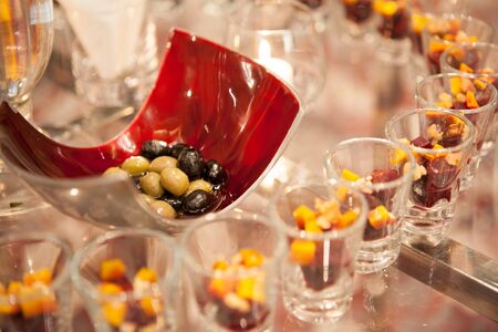 Beautifully decorated catering banquet table.の写真素材