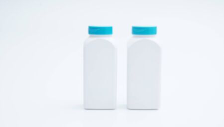 Pill Bottle on the white Background the Chemical or Medical Conceptの写真素材