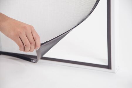 mosquito window screens on white background