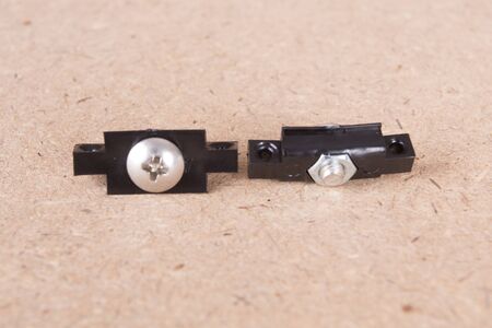 Pvc Plastic Window parts isolated on brown background