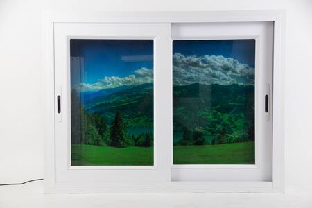 mosquito window screens on white backgroundの写真素材