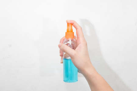 Instant antiseptic hand sanitizer mist spray, antibacterial alcohol liquid. Alcohol gel,spray alcohol isolated on white background, Used to spray cleaning to prevent the virus, Covid 19 (Corona virus)の写真素材