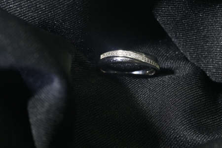 Jewellery diamond ring on a black background