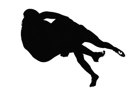 Silhouette American football player . Active sports people healthy players fitness silhouettes conceptの写真素材