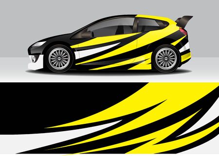car wrap with modern abstract background vector design for racing, livery, drift, sportsのイラスト素材