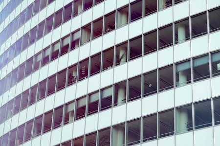 Glass facade of commercial building with officesのeditorial素材