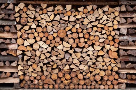 Texture background of woodstackの写真素材