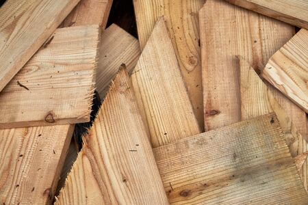 Texture background of wood chips and boardsの写真素材