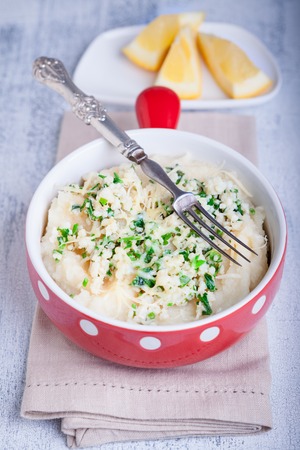 Brandade - salt cod and celery root pureeの写真素材