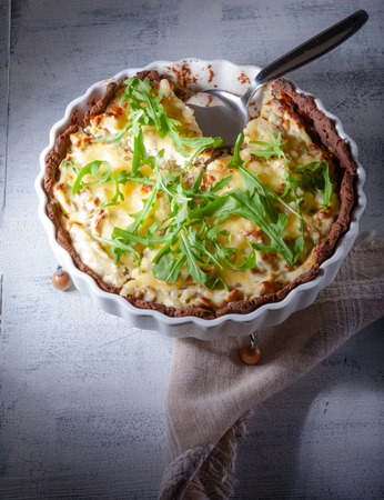 Cheese and vegetable quicheの写真素材