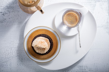 Coffee and handmade almond cookies