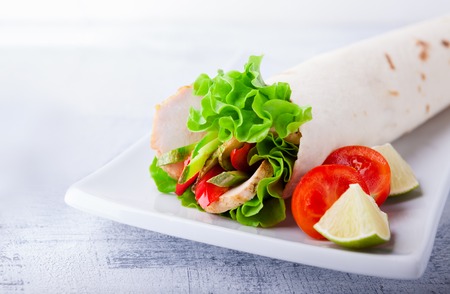 Chicken wrap sandwichの写真素材
