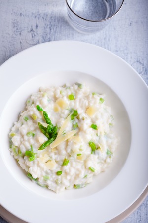 Asparagus Risotto with cheeseの写真素材