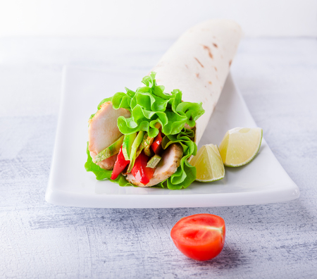 Chicken wrap sandwichの写真素材