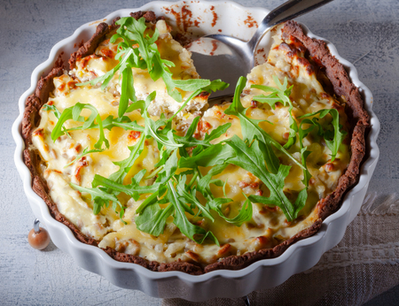 Cheese and vegetable quicheの写真素材
