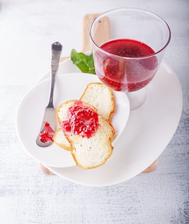 Jam on breadの写真素材