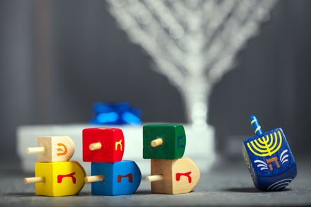 The religious symbols of Jewish holiday Hanukkahの写真素材