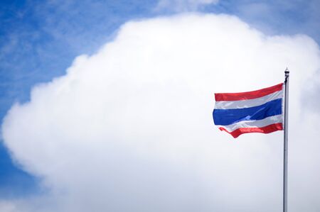 Thai flag of red, white and blueの写真素材