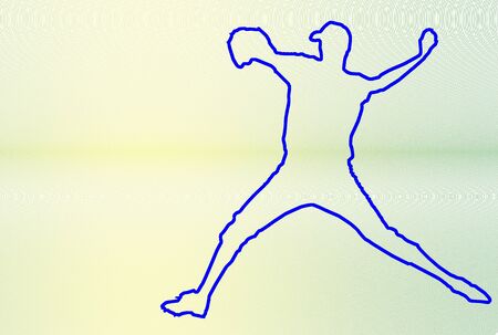 Baseball player silhouette over lines background