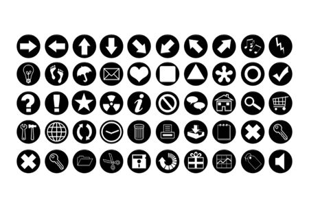 Set of aqua black icons over whiteの写真素材