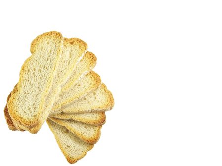 Stack of bread isolated over white background