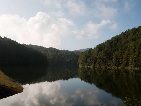 Moutains and Mist, Pang Ung, Thailandの写真素材