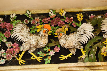Art from tile at Wat Pho Temple, Thailandの写真素材
