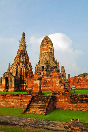 Wat Chaiwattanaram, the historical temple in Ayutthaya, Thailandの写真素材