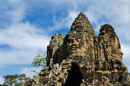Bayon Temple at Angkor Siem Reap Cambodiaの写真素材