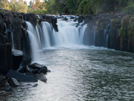 Tad Pha suam waterfall, Champasak Laosの写真素材