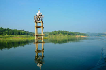 The old temple is floodedの写真素材