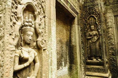 Statue at Angkor Wat, Cambodiaの写真素材