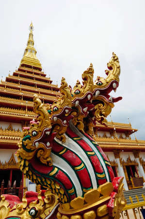 naga statue at thai templeの写真素材