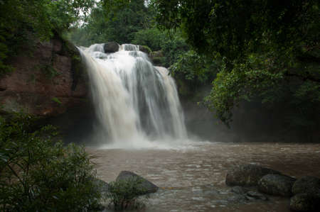 waterfall in Khao Yai National Park, Thailandの写真素材